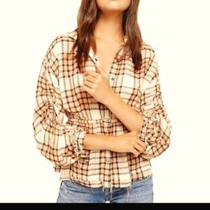Free People fitted button down top